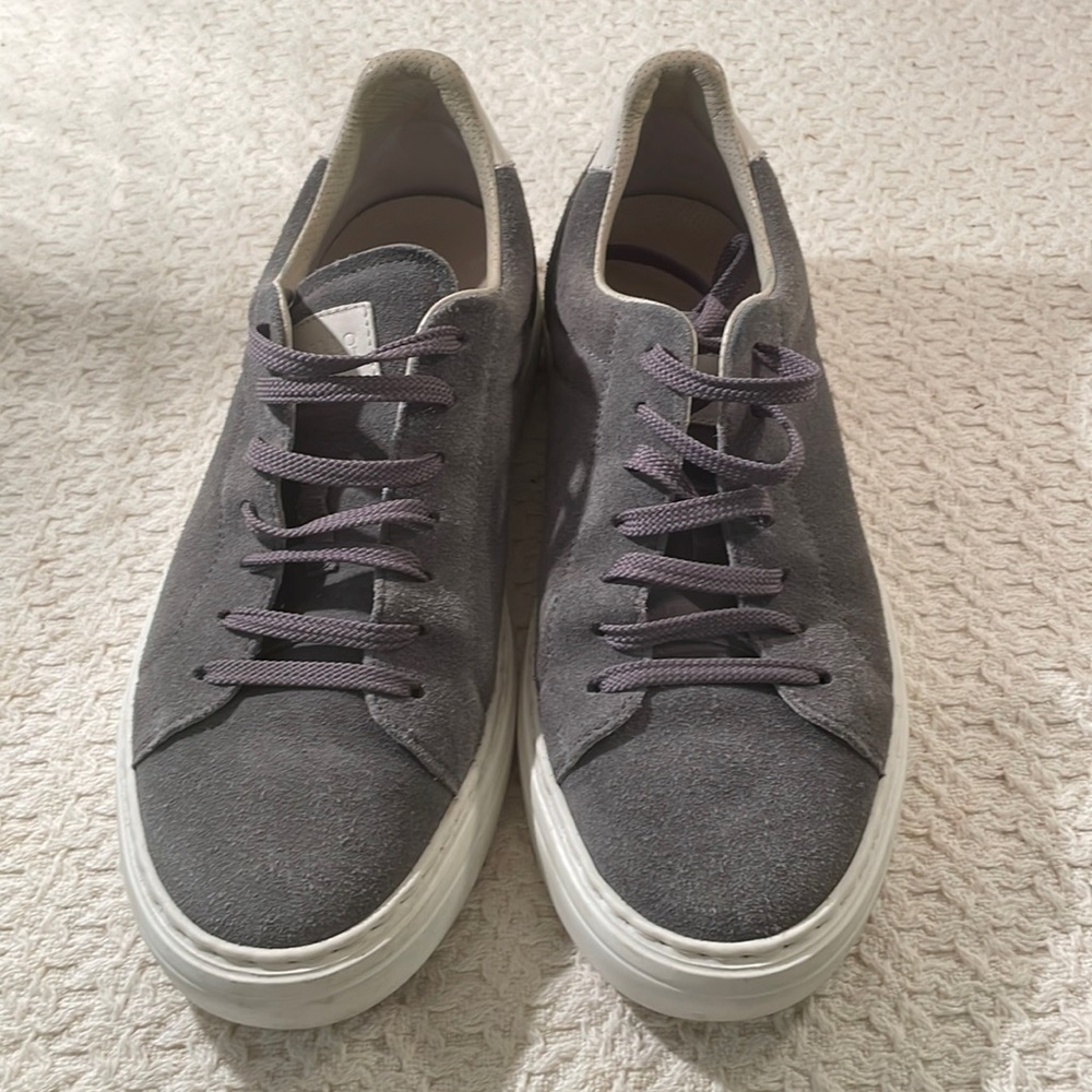 Brunello Cucinelli Gray Suede Lace Up Sneakers